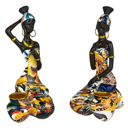 Figurine bougeoir décorative femme africaine
