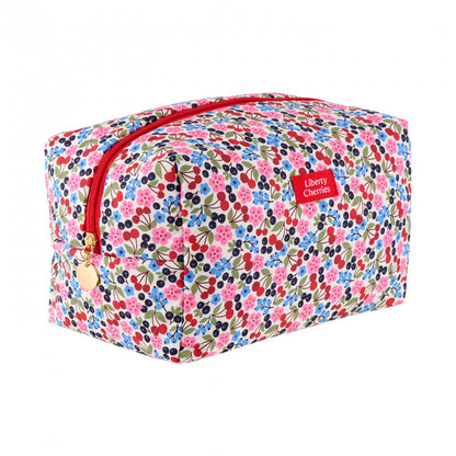 Trousse de toilette cerises GM - Rouge, rose et bleu