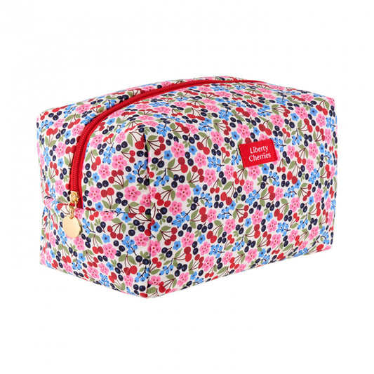 Trousse de toilette cerises GM - Rouge, rose et bleu