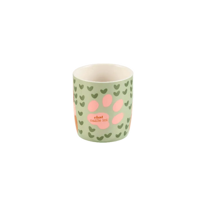 Mug « Chat caille ici » en porcelaine - Multicolore