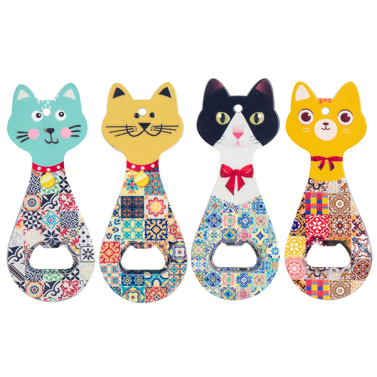 Décapsuleur chat - Noir, blanc et multico