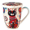 Mug tisanière chat noir - Crème