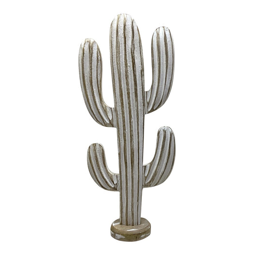 Cactus décoratif GM - Blanc cérusé