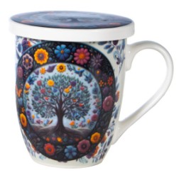 Mug tisanière arbre de vie blanc - Crème