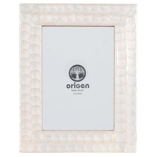 Cadre photo GM - Blanc nacre
