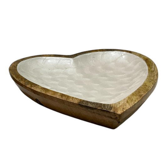 Plateau coeur PM - Blanc nacre