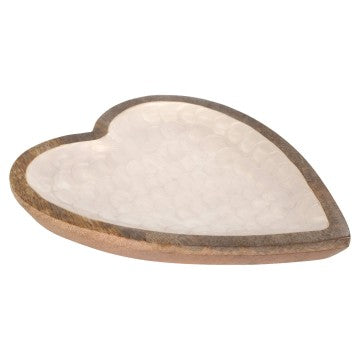 Plateau coeur GM - Blanc nacre
