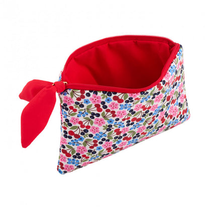 Trousse de toilette cerises GM - Rouge, rose et bleu
