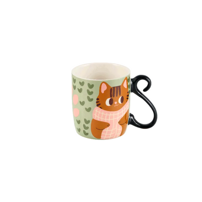 Mug « Chat caille ici » en porcelaine - Multicolore