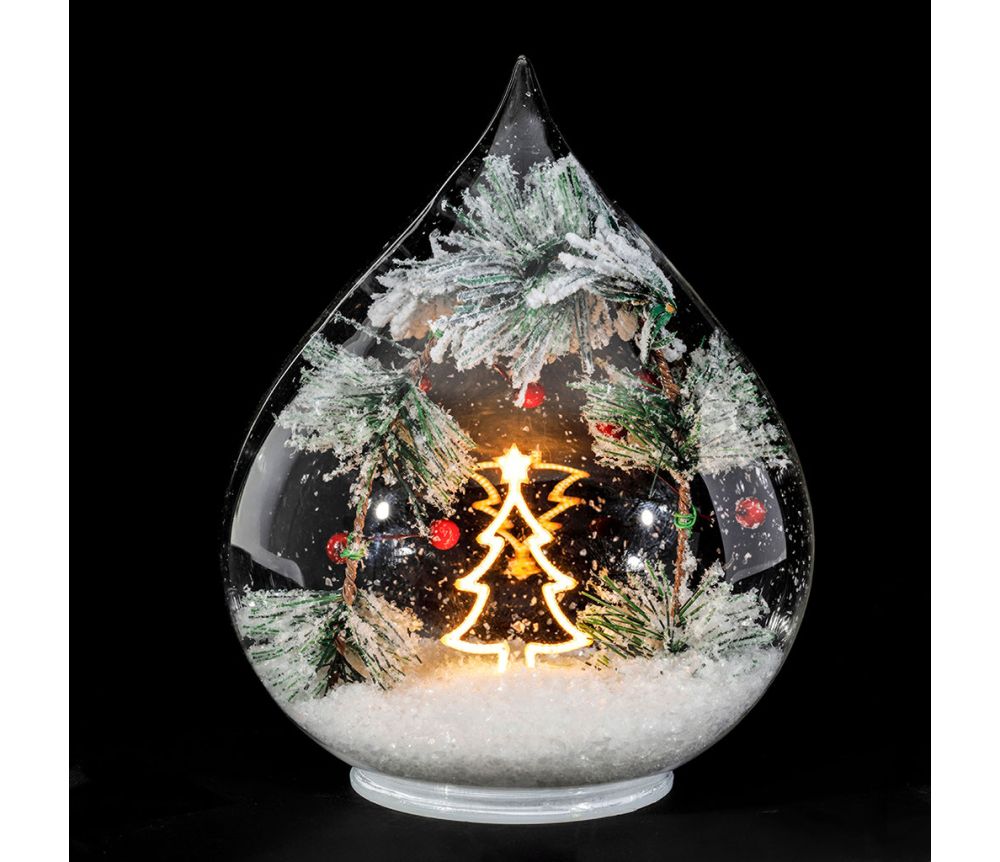 Goutte lumineuse LED sapin - Transparent