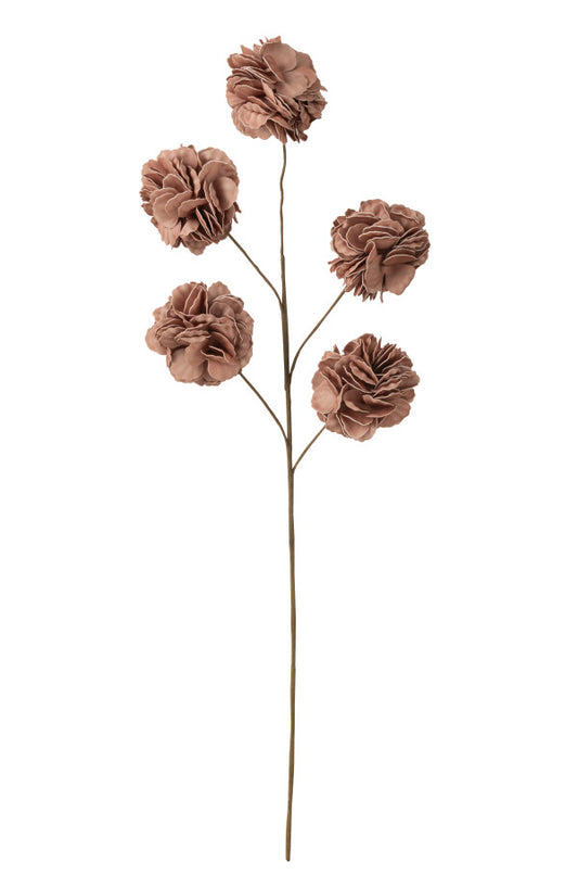 Fleur pompon artificielle - Aubergine