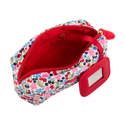 Trousse de toilette cerises GM - Rouge, rose et bleu