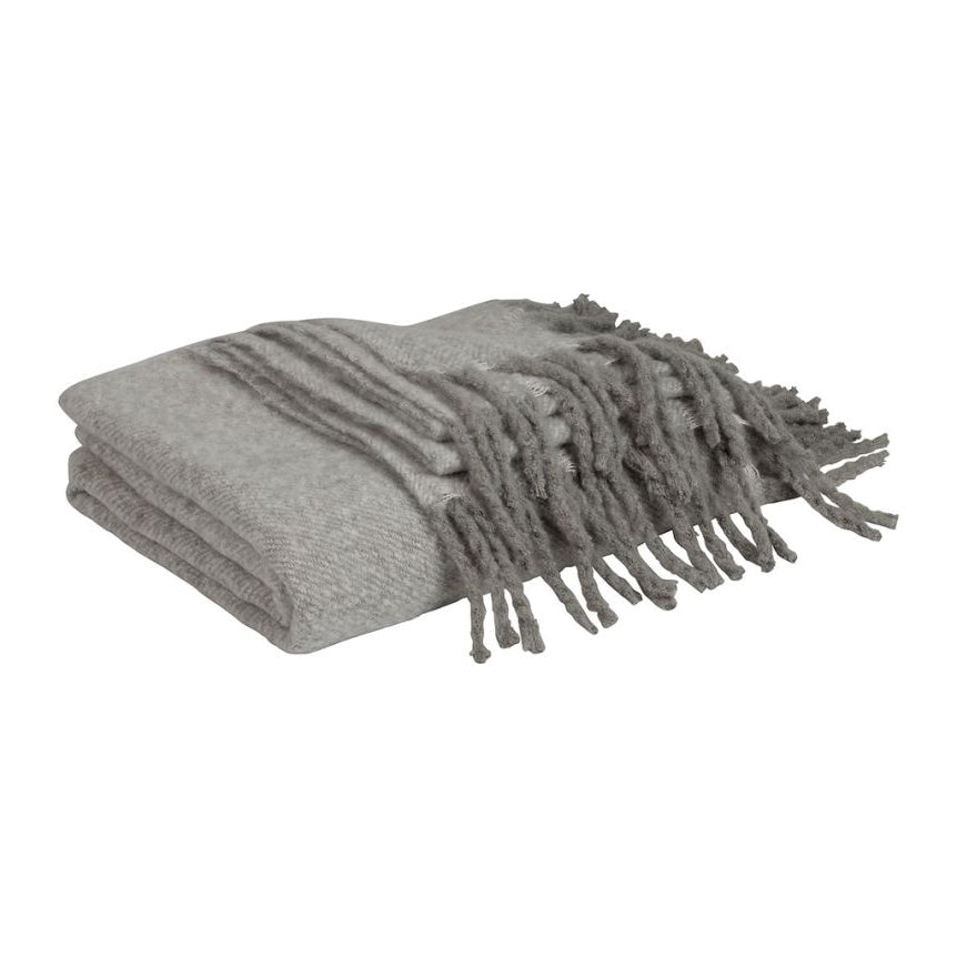 Plaid franges - Gris