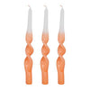 Boite 3 bougies chandelles orange h25