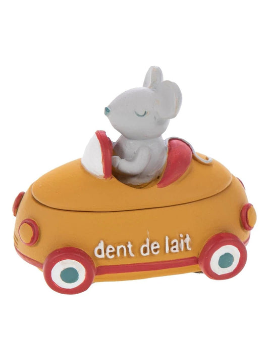 Boite à dents voiture - Jaune moutarde