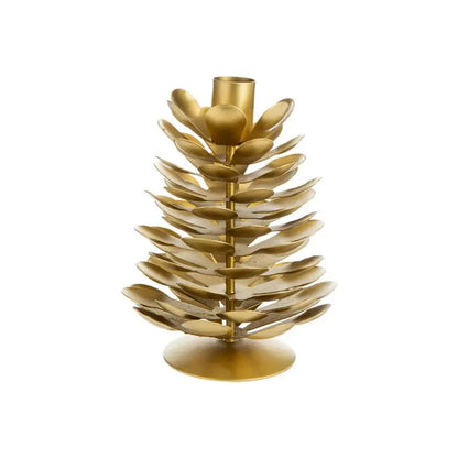 Bougeoir feuille - or