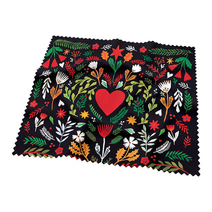 Chiffonnette coeur - Noir et rouge