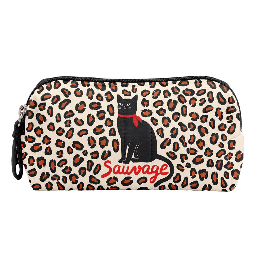 Trousse matelassée paons PM - Bleu