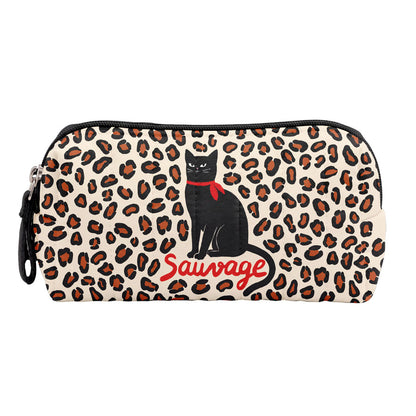 Trousse matelassée paons PM - Bleu