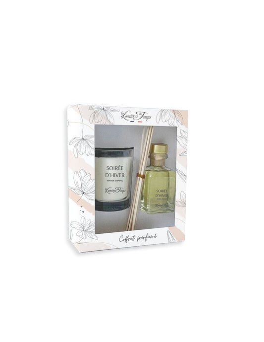 Coffret bougie 180gr + diffuseur 100ml soiree d'hiver