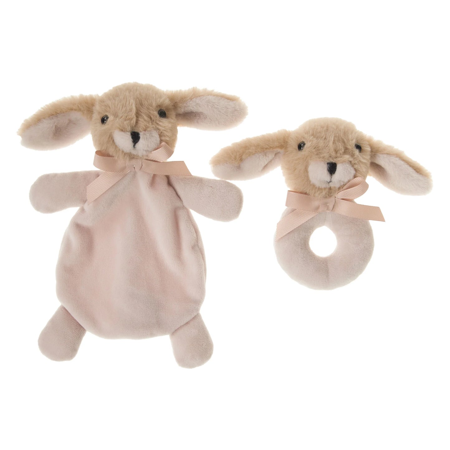 Coffret doudou et hochet - Marron clair