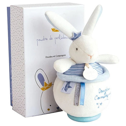 Peluche musicale lapin - Bleu et blanc