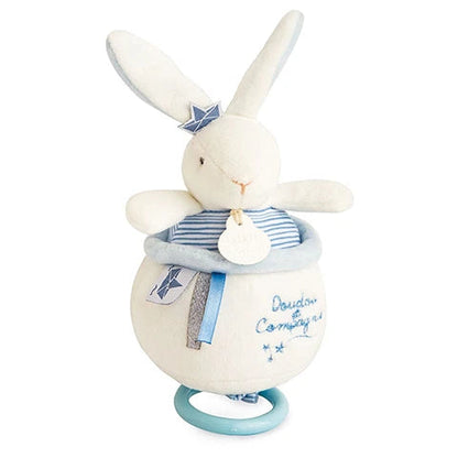 Peluche musicale lapin - Bleu et blanc