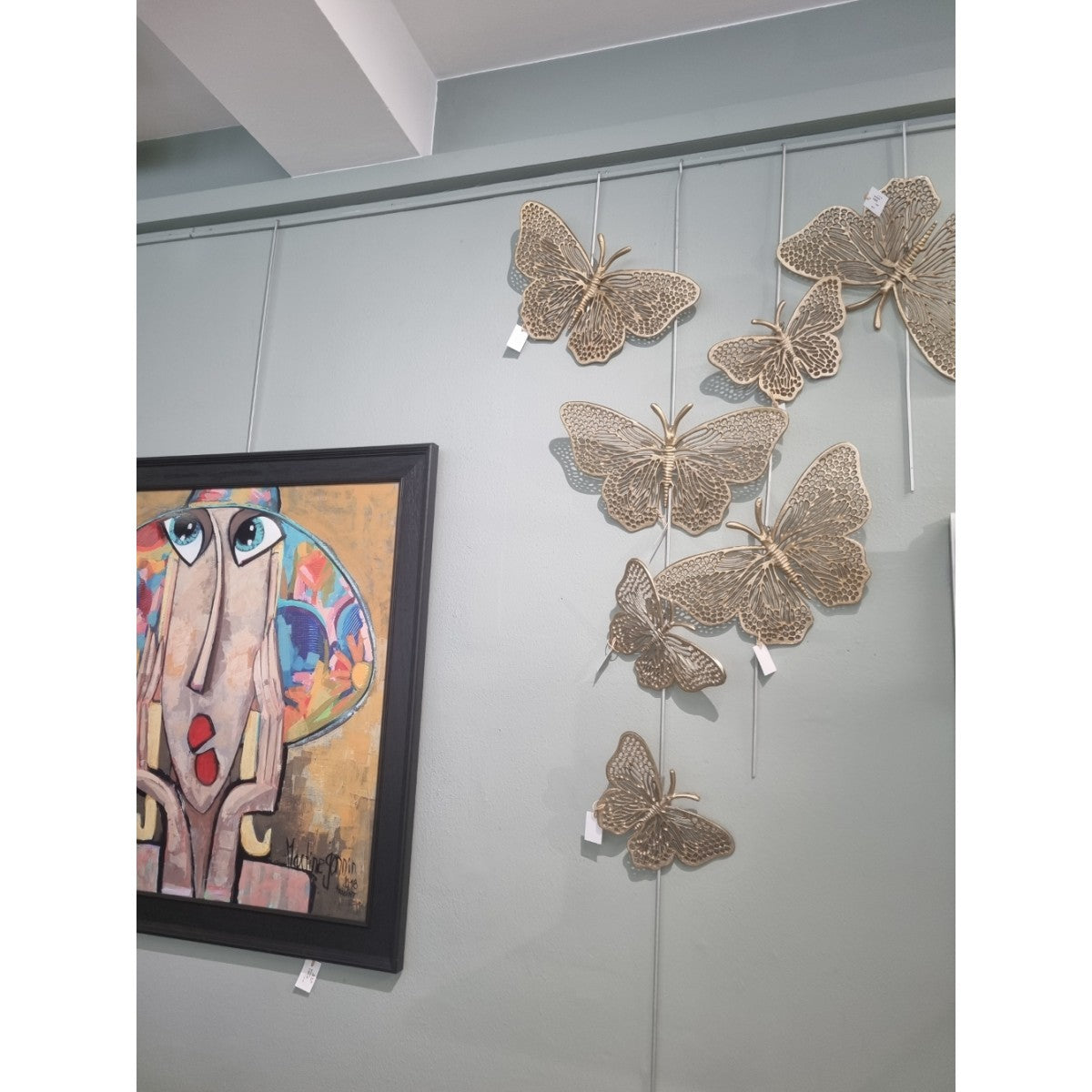 Décoration murale papillon doré