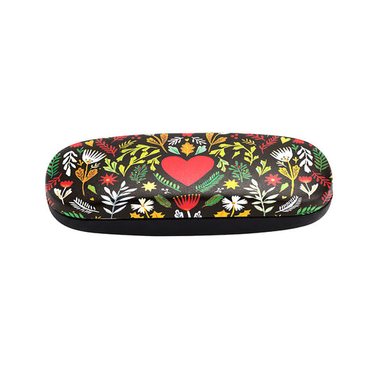 Etui à lunettes coeur - Noir et rouge