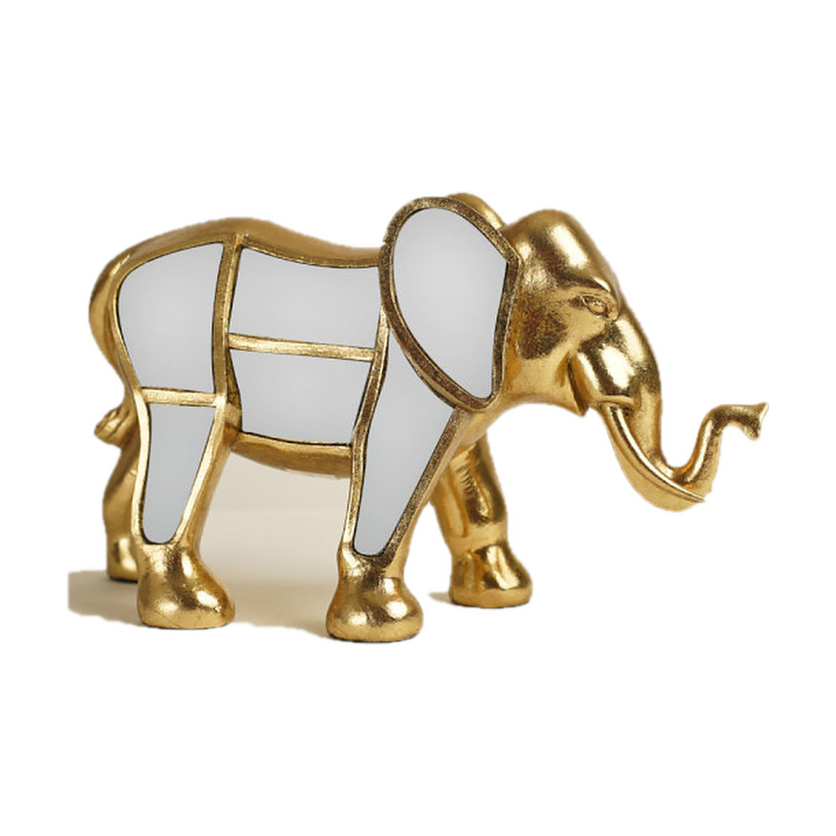 Éléphant décoratif à miroirs - Doré
