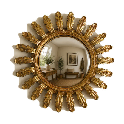 Miroir soleil convexe - Doré