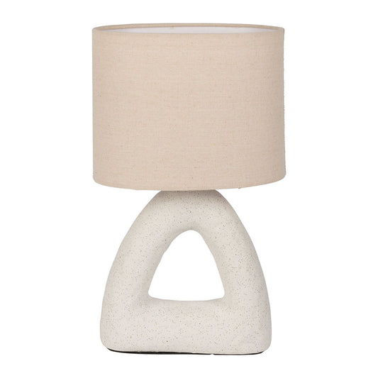 Lampe en coton et céramique blanc