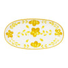 Plat ovale en grès jaune et blanc