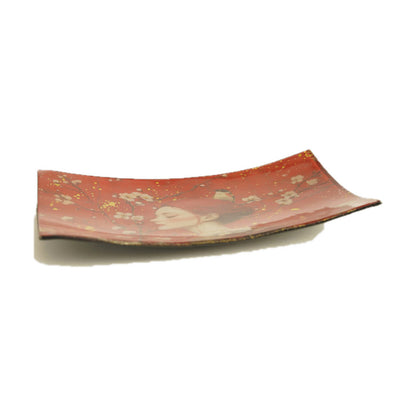 Plateau vide poche rectangulaire portrait japonais - Rouge
