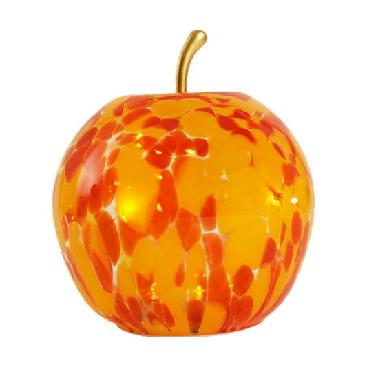 Pomme lumineuse en verre - Jaune et orange