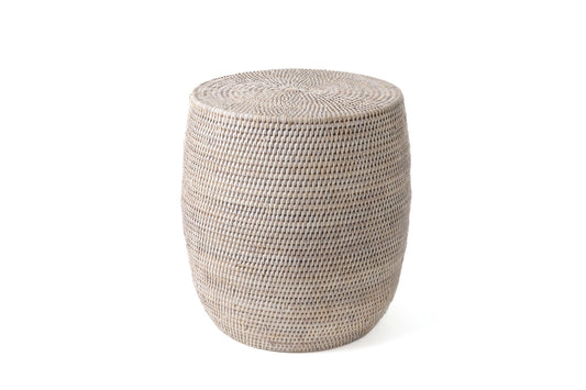TABLE D'APPOINT EDNNA ROTIN BLANCHI