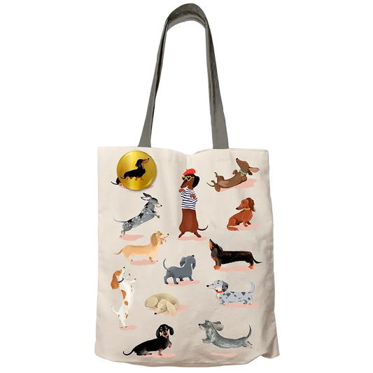 Tote bag Teckels - Rosé