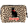 Trousse matelassée sauvage GM - Beige et noir