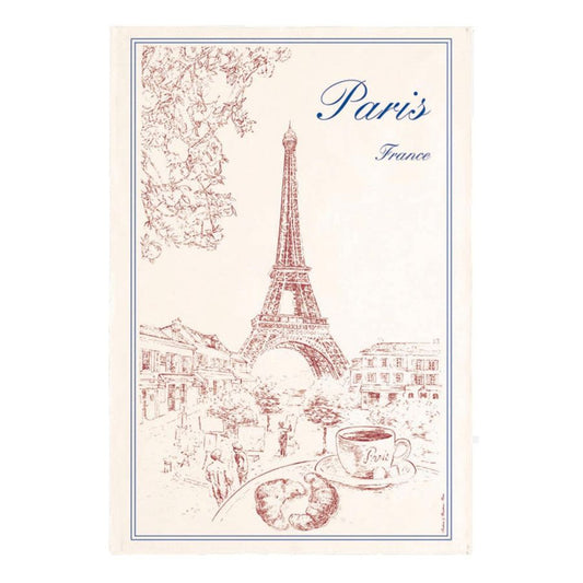 Torchon Paris Tour Eiffel - Ecru