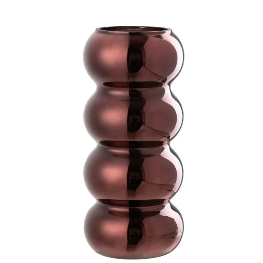 Vase chenille prune en verre