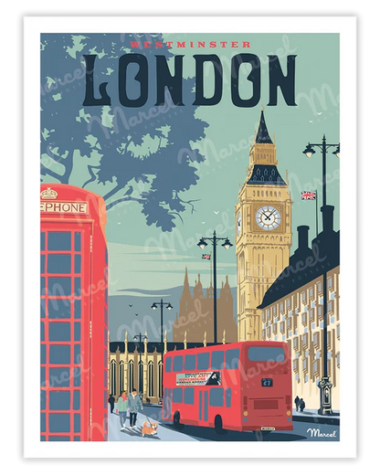 Poster vintage londres "westminster"