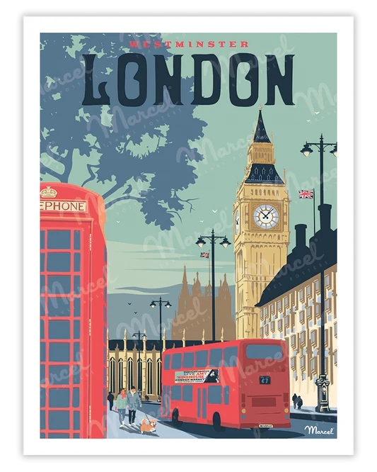 Poster vintage londres "westminster"