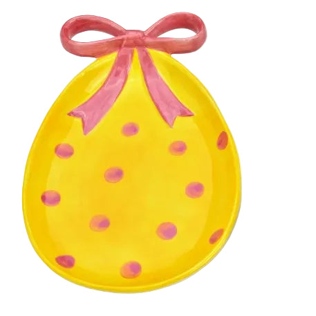 Assiette décorative œuf de Pâques - Jaune