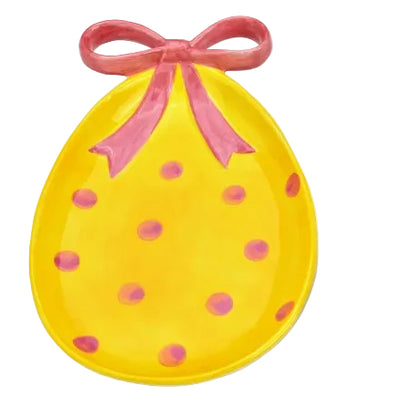 Assiette décorative œuf de Pâques - Jaune