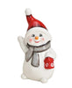 Bonhomme de neige lanterne PM - Blanc et rouge