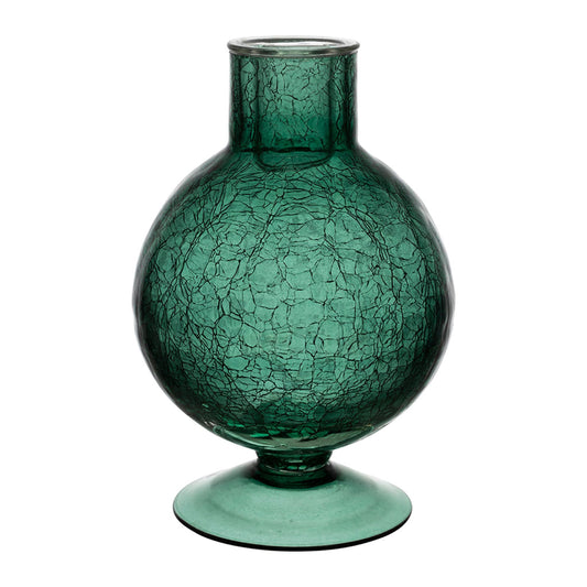 Bougeoir en verre émeraude