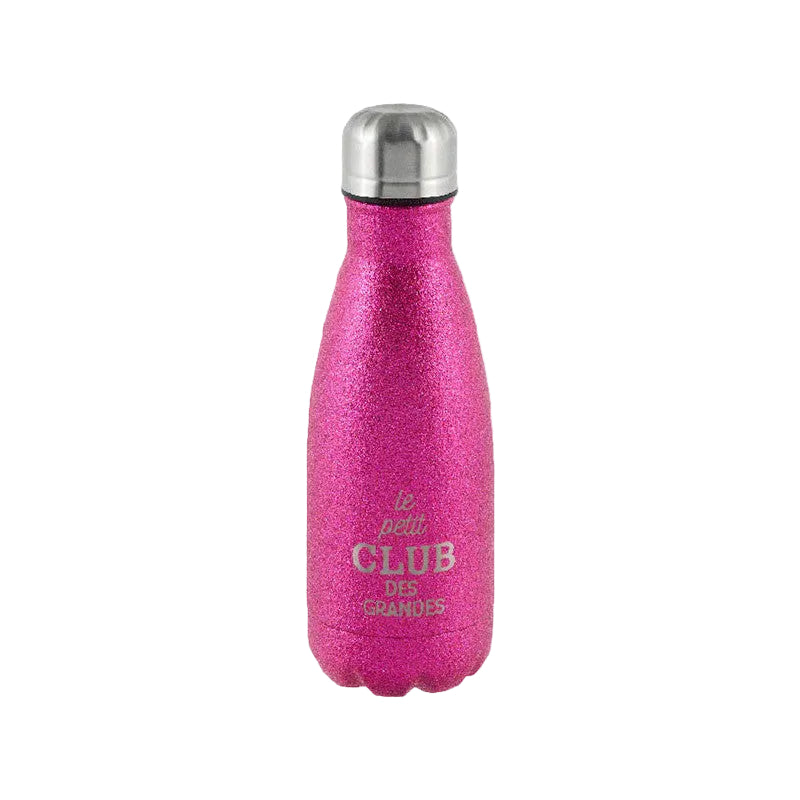 Gourde isotherme Le petit club des grandes - Rose pailleté