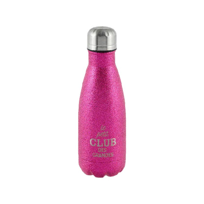 Gourde isotherme Le petit club des grandes - Rose pailleté