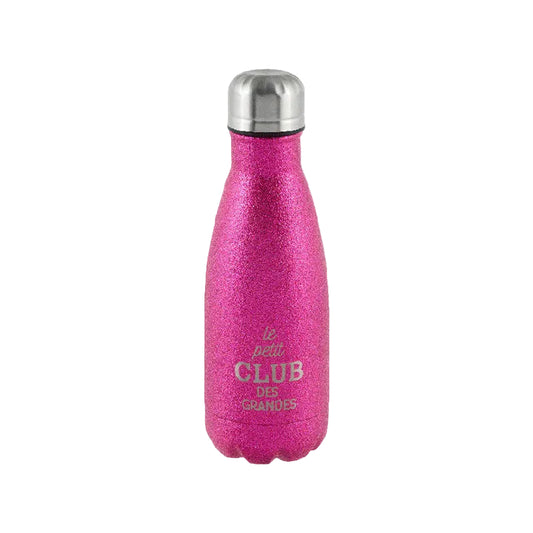 Gourde isotherme Le petit club des grandes - Rose pailleté