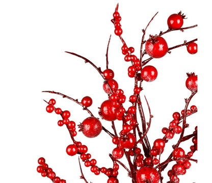 Branchage baies et grelots - Rouge